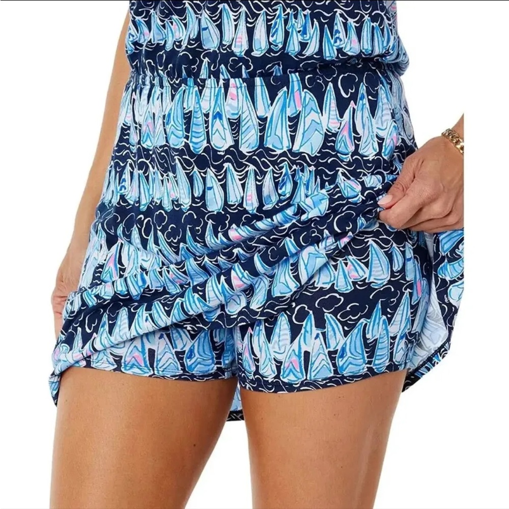 Lilly Pulitzer Blue Patterned Sleeveless Maxi Skirt - Picture 3 of 3